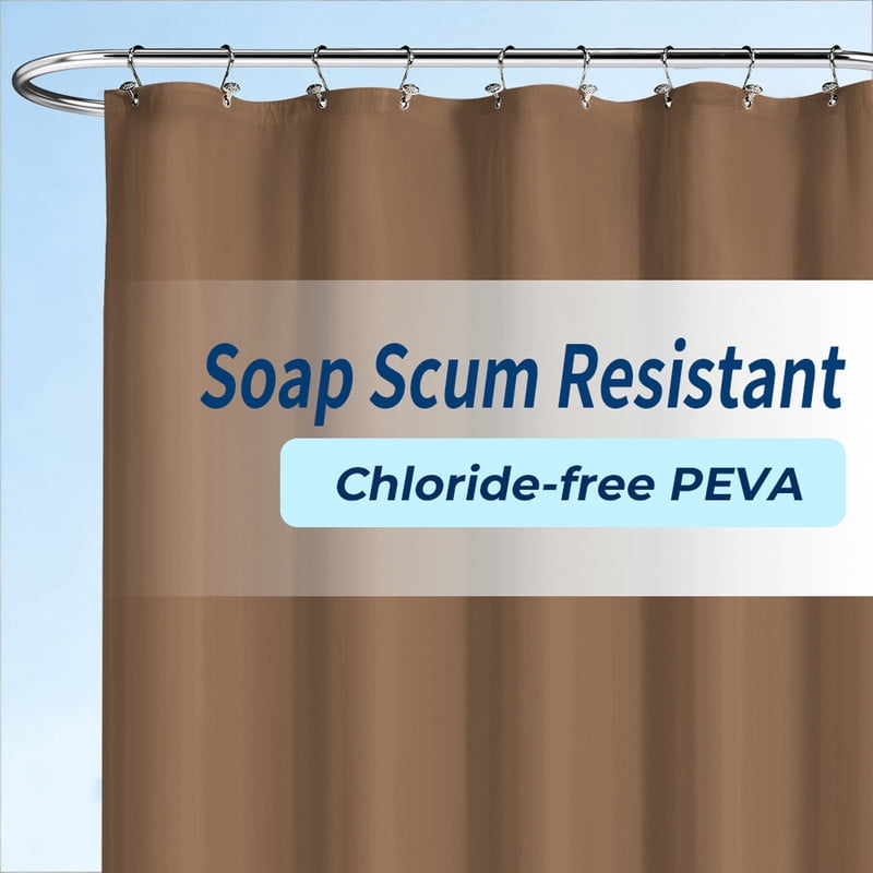 Yiannan Clear PEVA Shower Curtain Liner, Rustproof Grommets, Waterproof, 3 Magnets，71x72