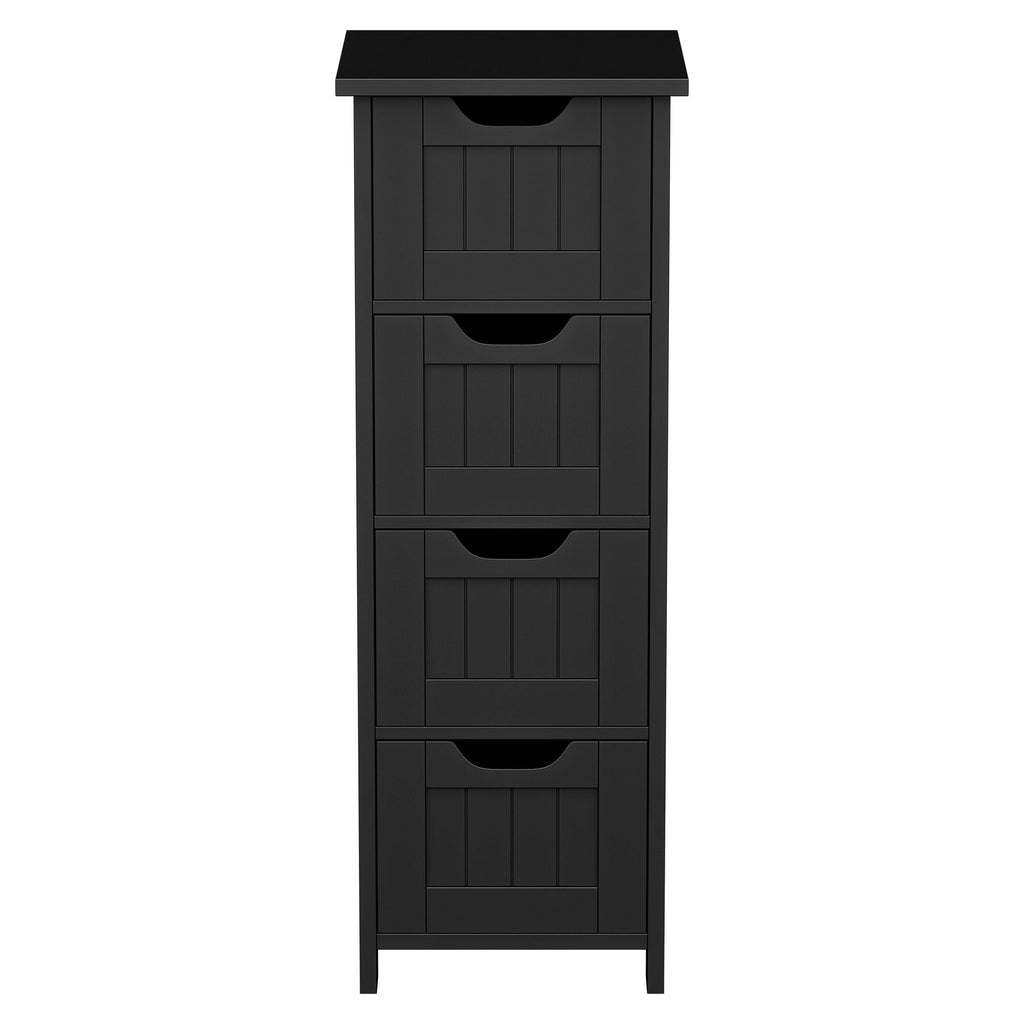 ZENY Bathroom Floor Cabinet Attractive Wooden Side Storage Organizer with 4 Drawers, White