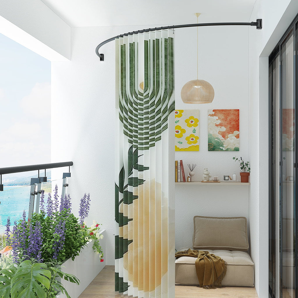 Yeabett Curved Shower Curtain Rod 43-72 Inches Adjustable, Shower Rods for Bathroom Aluminum Rustproof, Round shower curtain rod Expandable, Black