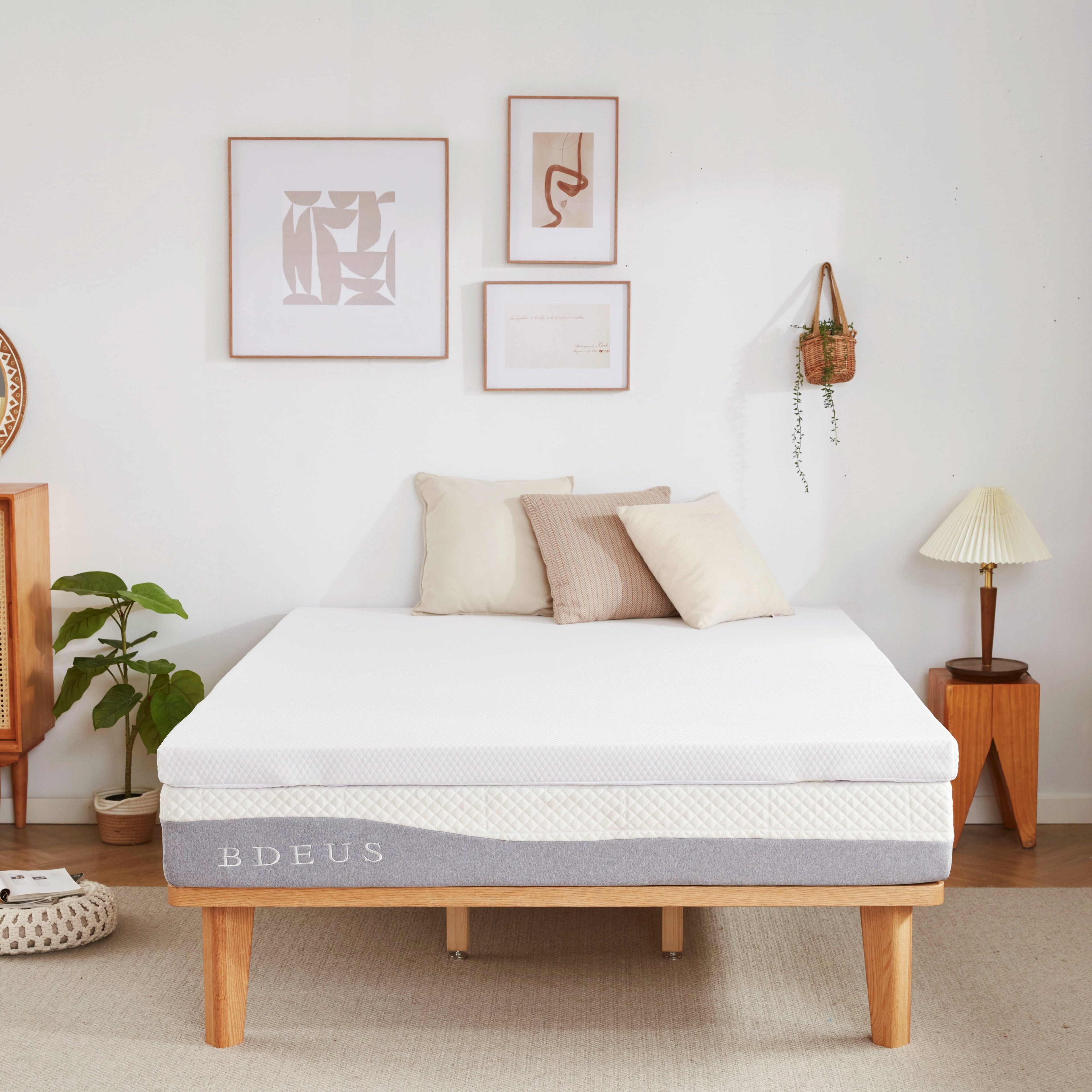 BDEUS 3 Inch Gel Memory Foam Mattress Topper, Cool Gel Infused Foam Bed Topper, Pressure Relief, Removable Soft Cover, Full Size