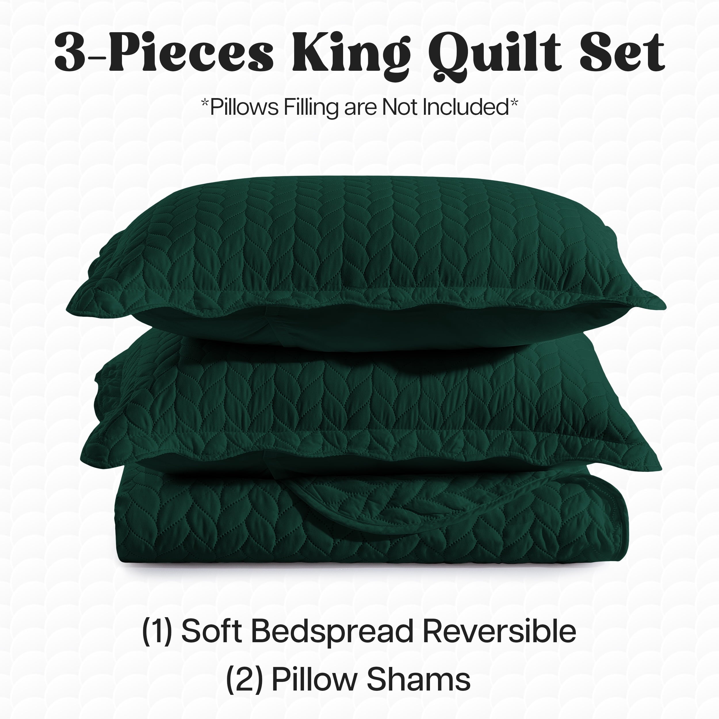 IR Imperial Rooms 2 Piece Microfiber Quilt Reversible Kids Bedding Soft 1 Bedspread & 1 Pillow Shams Emerald Green Twin