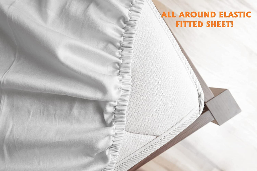 Elegant Deep Pocket Fitted Sheet Fits 14 to 16 inches, Soft Double Brushed Microfiber Fitted Bottom Sheet Only, Full Aqua