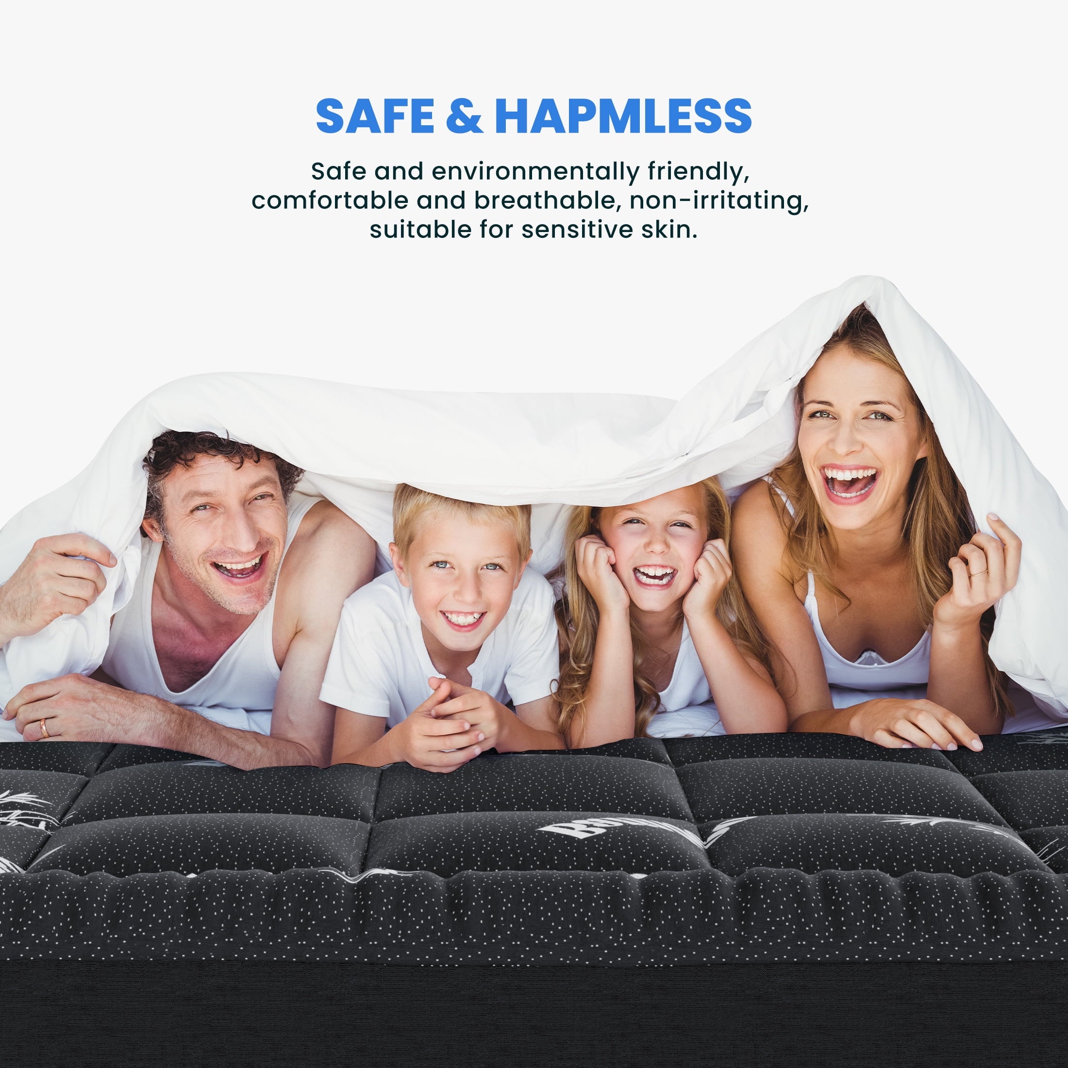 edx Queen Mattress Protector, Thickened Mattress Pad with Bamboo Fiber Viscose Filling, Breathable, Soft, Cooling,Black, 60" x 80"