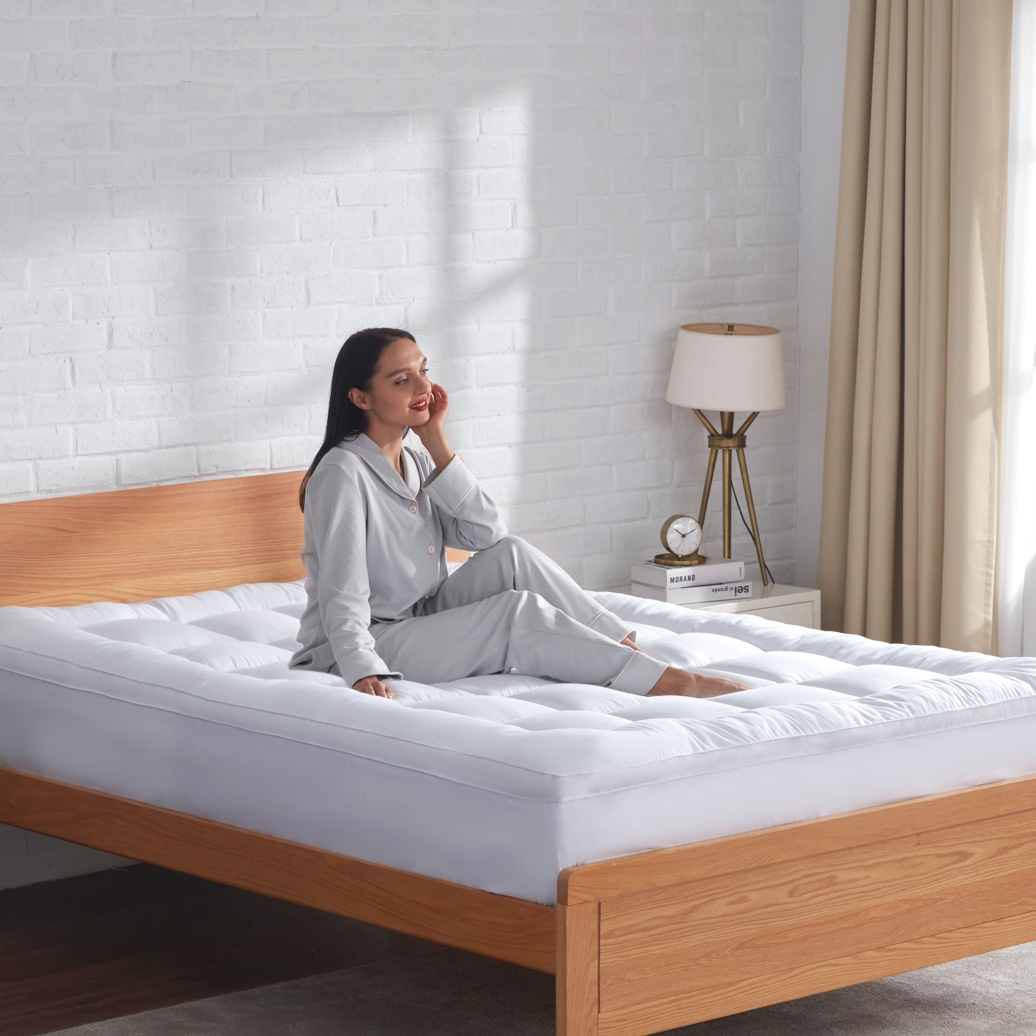 BDEUS Extra Thick Mattress Topper, Cooling Mattress Pad Cover,Pillow Top Protector with 8-21 Inch Deep Pocket, Twin Size