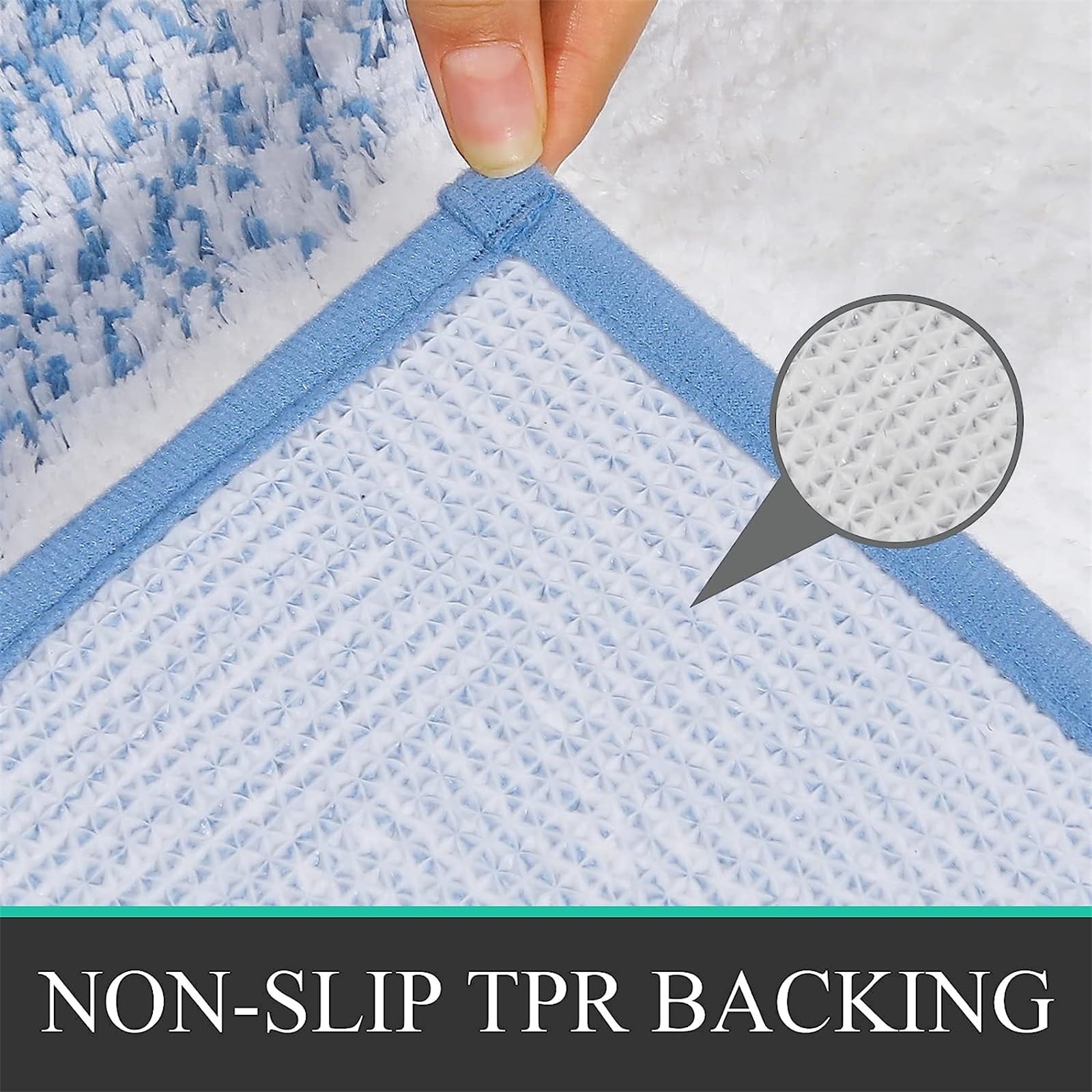 Ileading Bathroom Rugs Sets 4 Piece Plush Shaggy Microfiber Bath Rug with U-Shaped Contour Toilet Mat