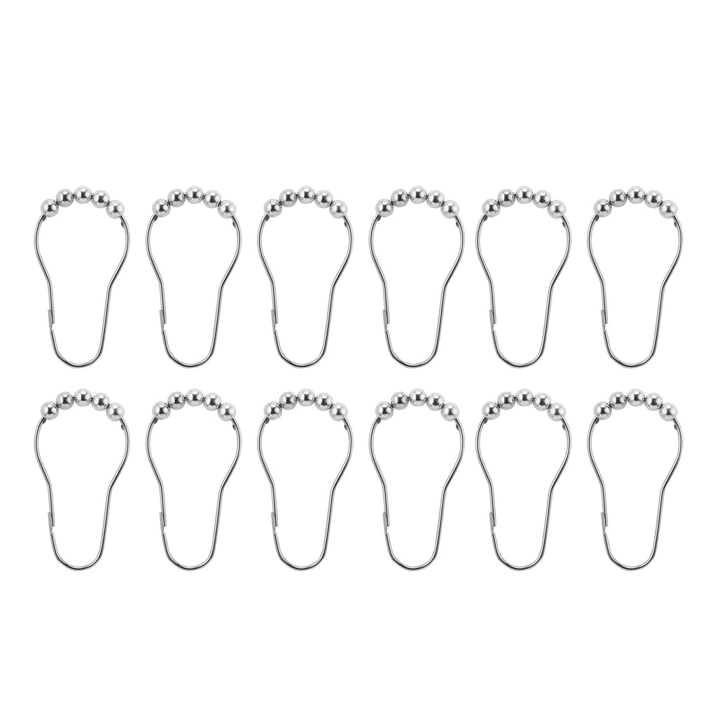 Mainstays 16-Piece Bathroom Shower Curtain Set – Soft Silver Fabric Curtain with Coordinated Bath Rug, Soap Pump & Tray