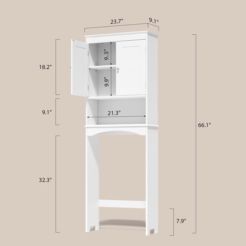 Aiho Over The Toilet Storage Cabinet, Bathroom Shelf Over Toilet, Bathroom Storage Cabinet Organizer - White
