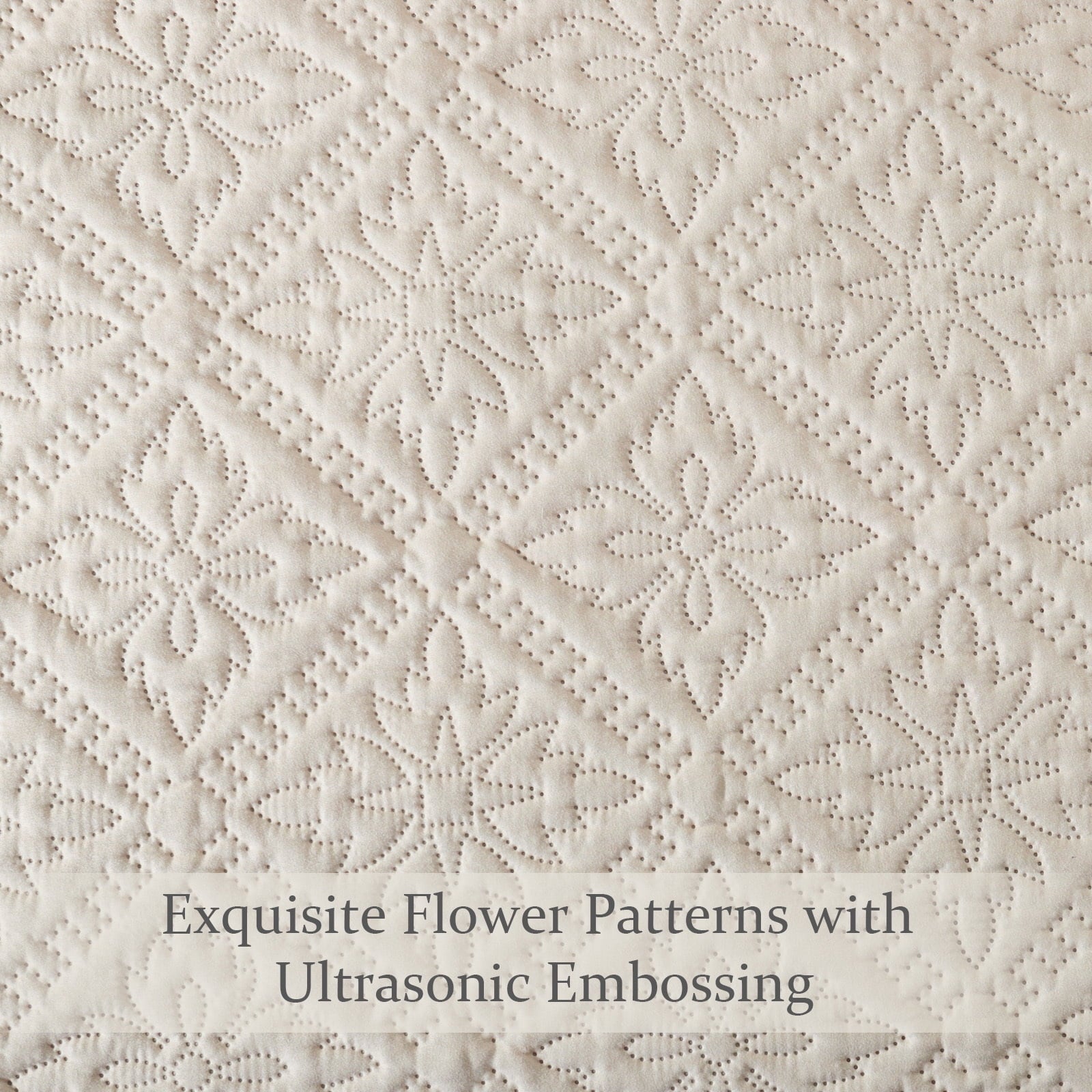 Exclusivo Mezcla King Quilt Bedding Set, Lightweight Soft Bedspreads Coverlets with 2 Pillow Shams, Modern Brich Beige Oversized Quilts King Size for All Seasons