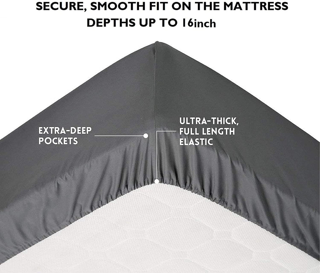 Elegant Deep Pocket Fitted Sheet Fits 14 to 16 inches, Soft Double Brushed Microfiber Fitted Bottom Sheet Only, Full Aqua