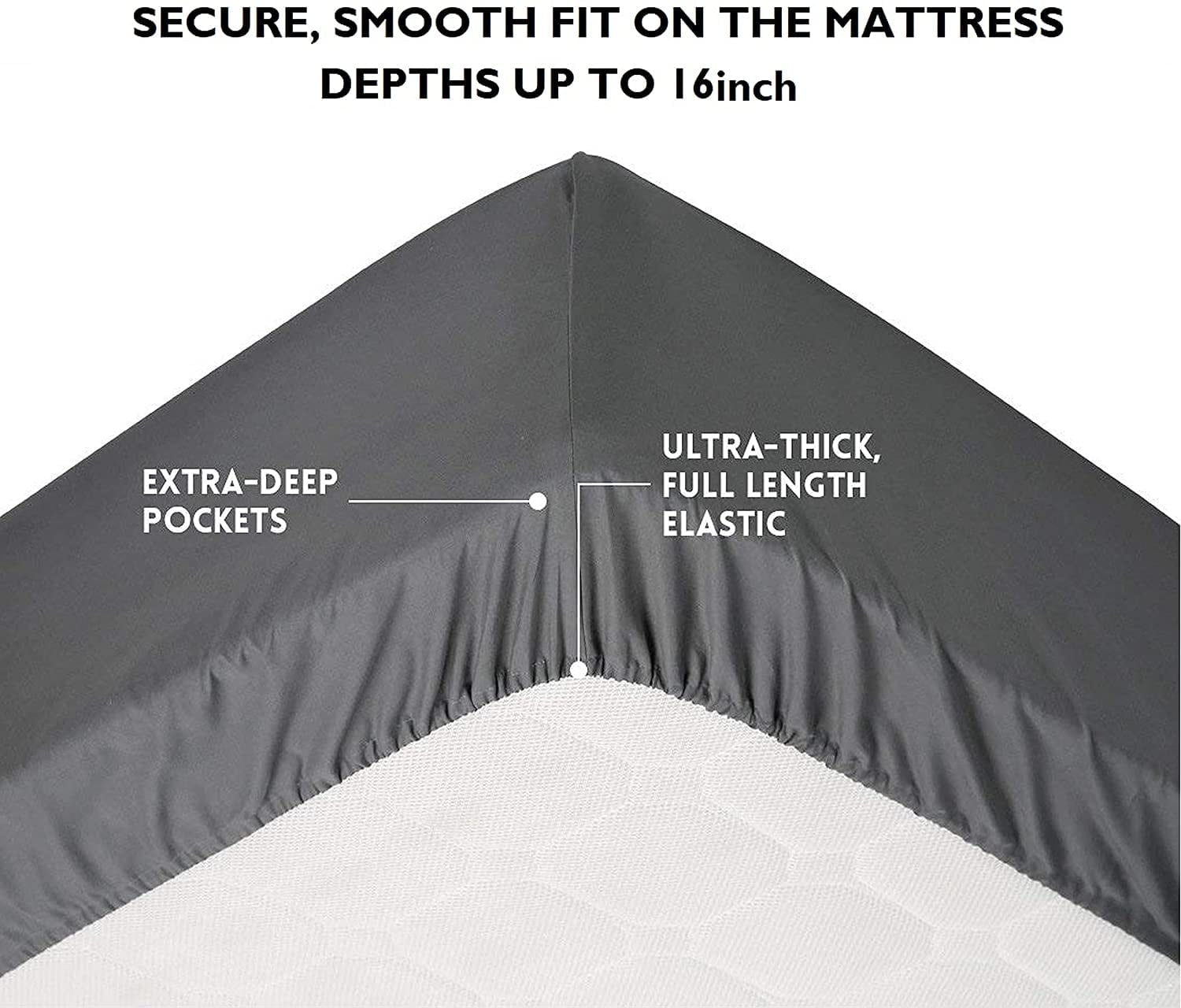 Elegant Deep Pocket Fitted Sheet Fits 14 to 16 inches, Soft Double Brushed Microfiber Fitted Bottom Sheet Only, Full Aqua