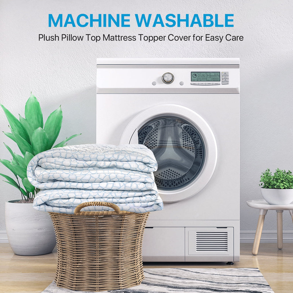 Fapo Dual Layer 4-Inch Memory Foam Mattress Topper, Including 2" Memory Foam and 6" Soft Breathable Quilted Pillow Top Mattress Pad, Queen Size