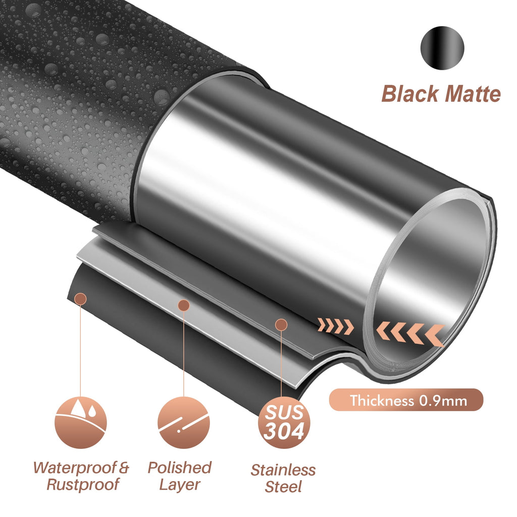 Yeabett Curved Shower Curtain Rod 43-72 Inches Adjustable, Shower Rods for Bathroom Aluminum Rustproof, Round shower curtain rod Expandable, Black