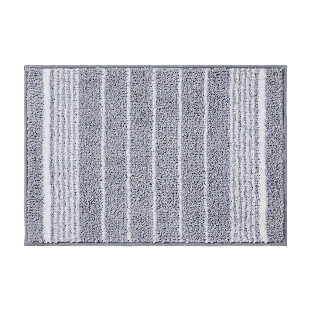 Mainstays 16-Piece Bathroom Shower Curtain Set – Soft Silver Fabric Curtain with Coordinated Bath Rug, Soap Pump & Tray