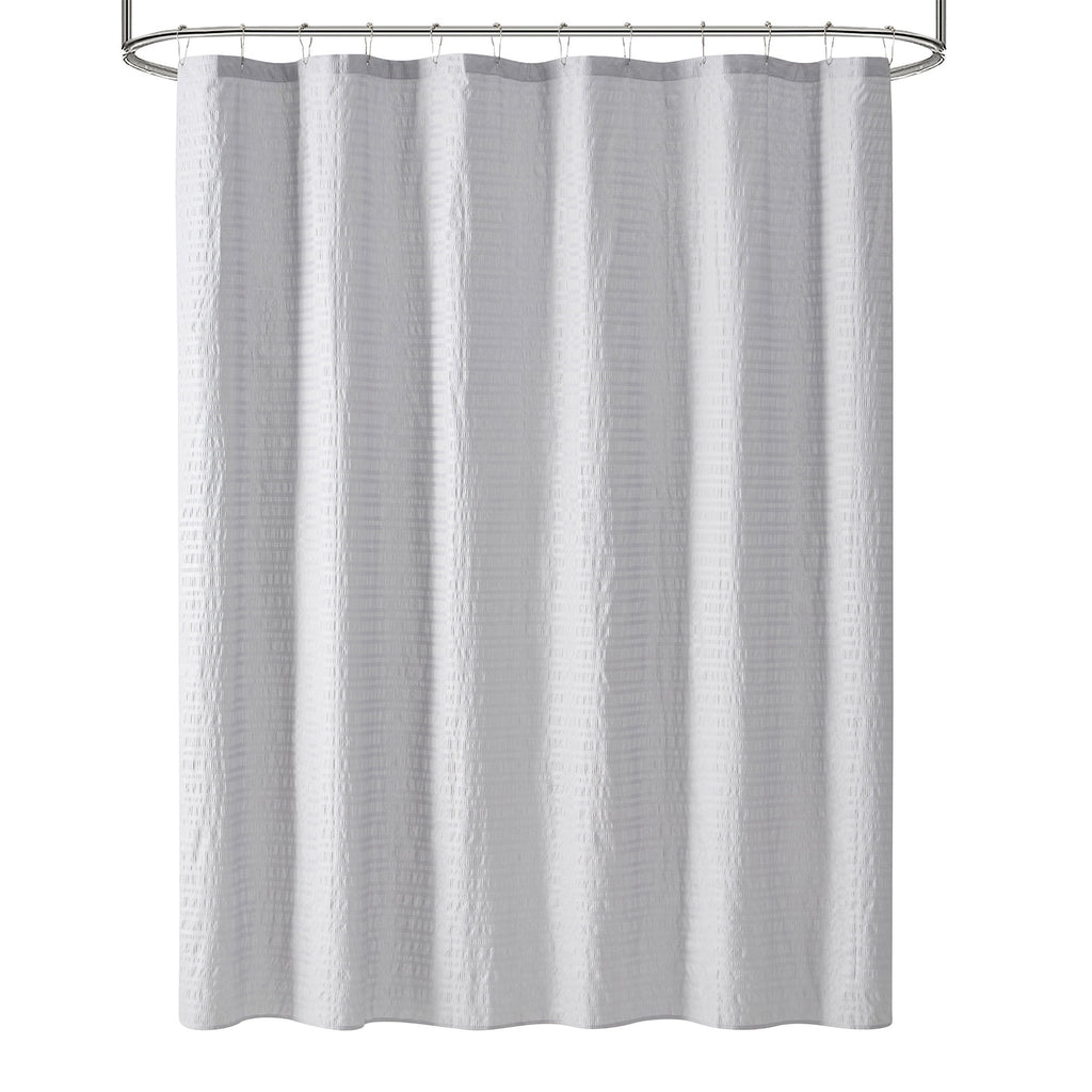 Mainstays 16-Piece Bathroom Shower Curtain Set – Soft Silver Fabric Curtain with Coordinated Bath Rug, Soap Pump & Tray
