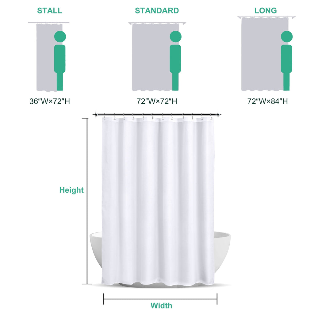 Yiannan Waterproof Fabric Shower Curtain Liner with 3 Magnets,36x72inch