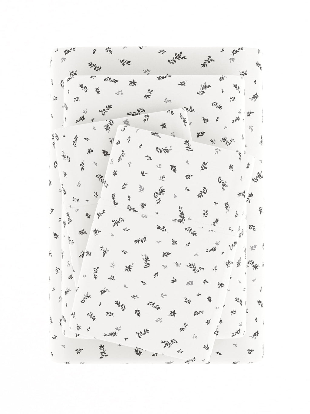 Ultra Soft & Breathable Wrinkle Free Bed Sheets Set - Floral Print Adult - Light Gray Floral Prints with Deep Pockets for King, Queen, Full, & Twins